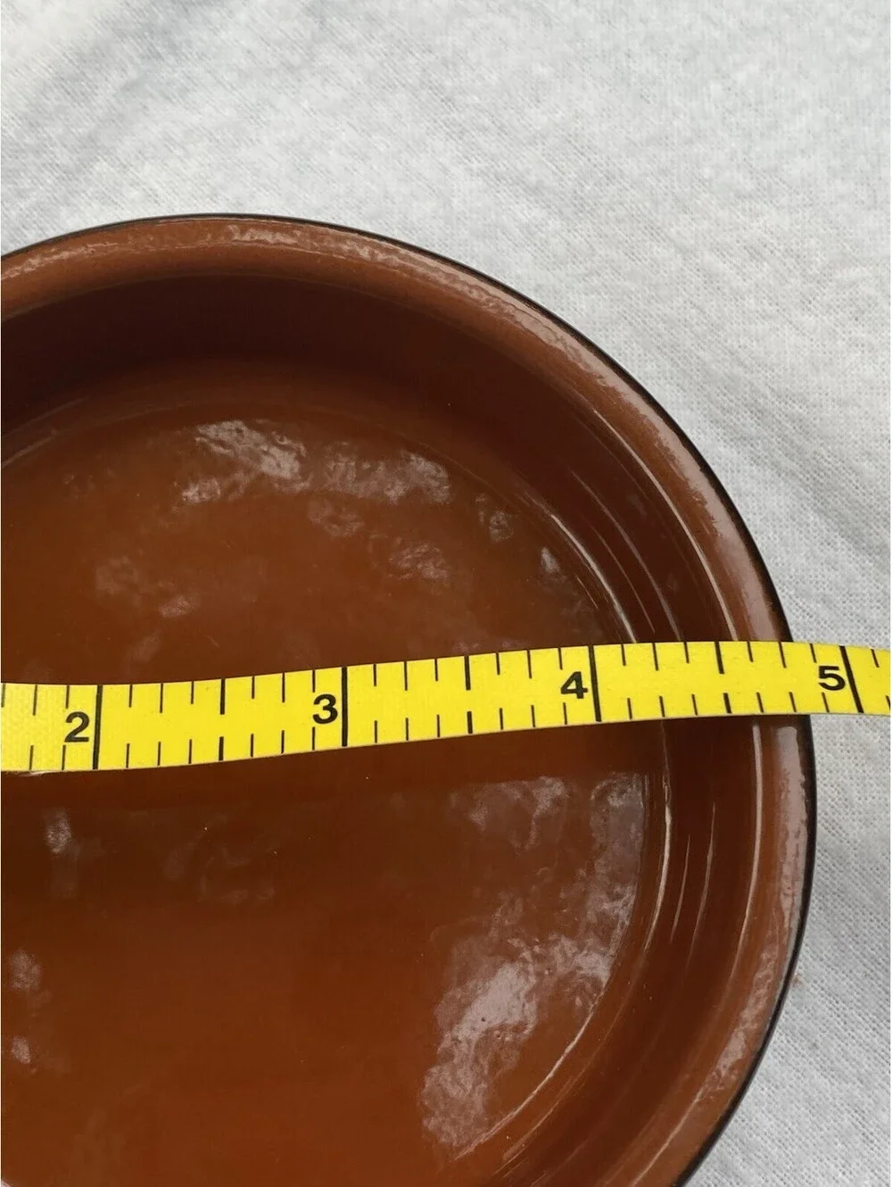 4 Vintage Cermer Rust Red Terracotta Ramekins W/ Black Glaze Band Made in Spain